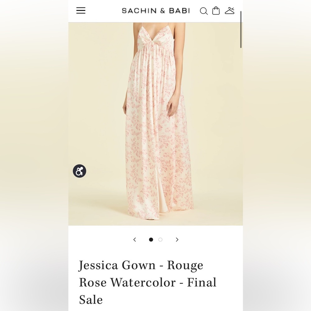 Sachin and Babi Jessica Gown - Rouge Rose Watercolor size 12 (NWT, NBW)
